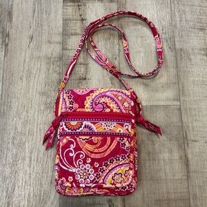 Vera Bradley Very Berry Pink Red Paisley Hipster Shoulder Crossbody Bag Purse